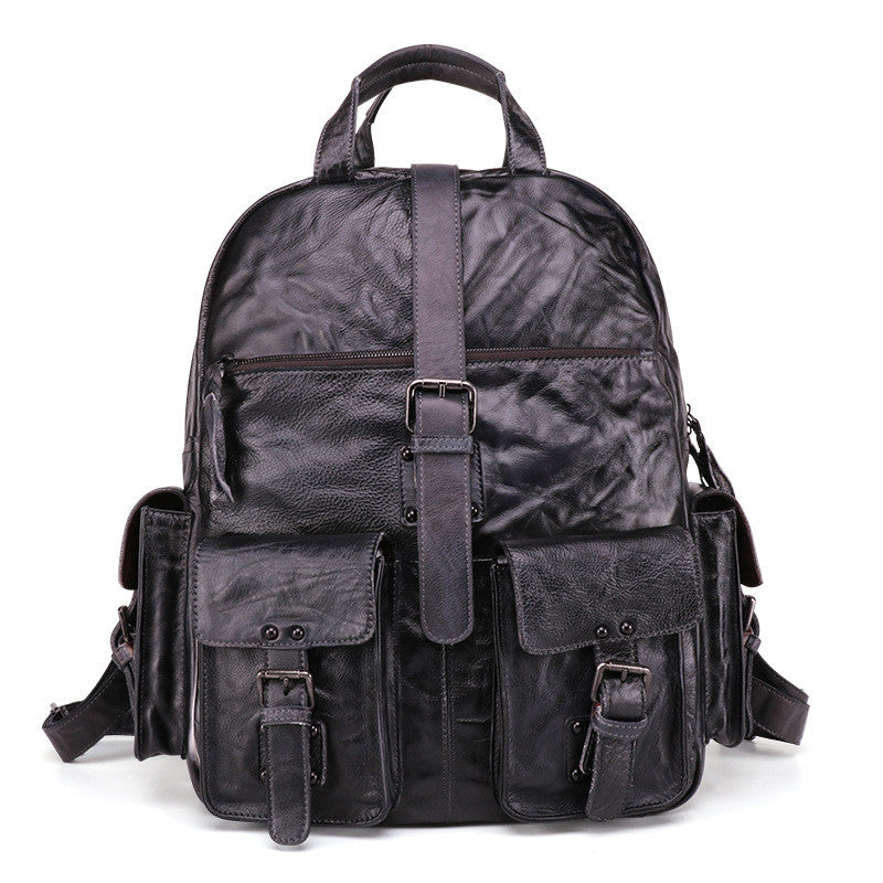 Cool Leather Mens 15inch Computer Bag Satchel Backpacks Travel Backpack Backpack for Men