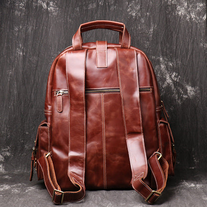 Cool Leather Mens 15inch Computer Bag Satchel Backpacks Travel Backpack Backpack for Men