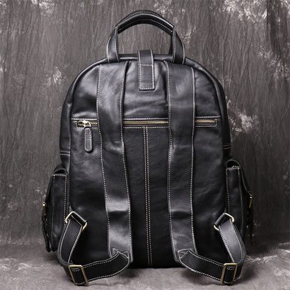 Cool Leather Mens 15inch Computer Bag Satchel Backpacks Travel Backpack Backpack for Men