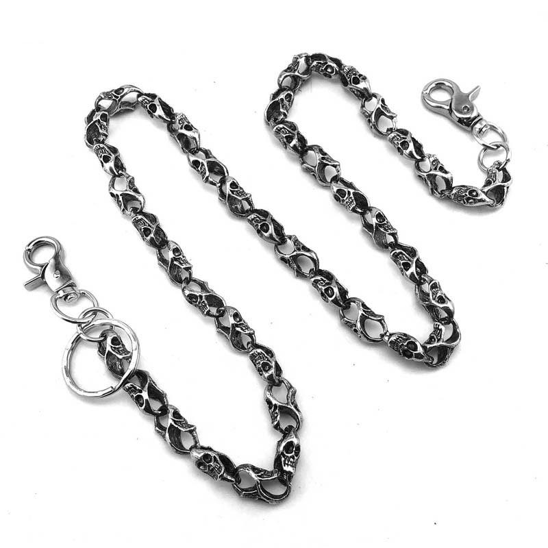 Skull Wallet Chain Silver Long Pants Chain Punk Skull Biker Jeans Chain For Men