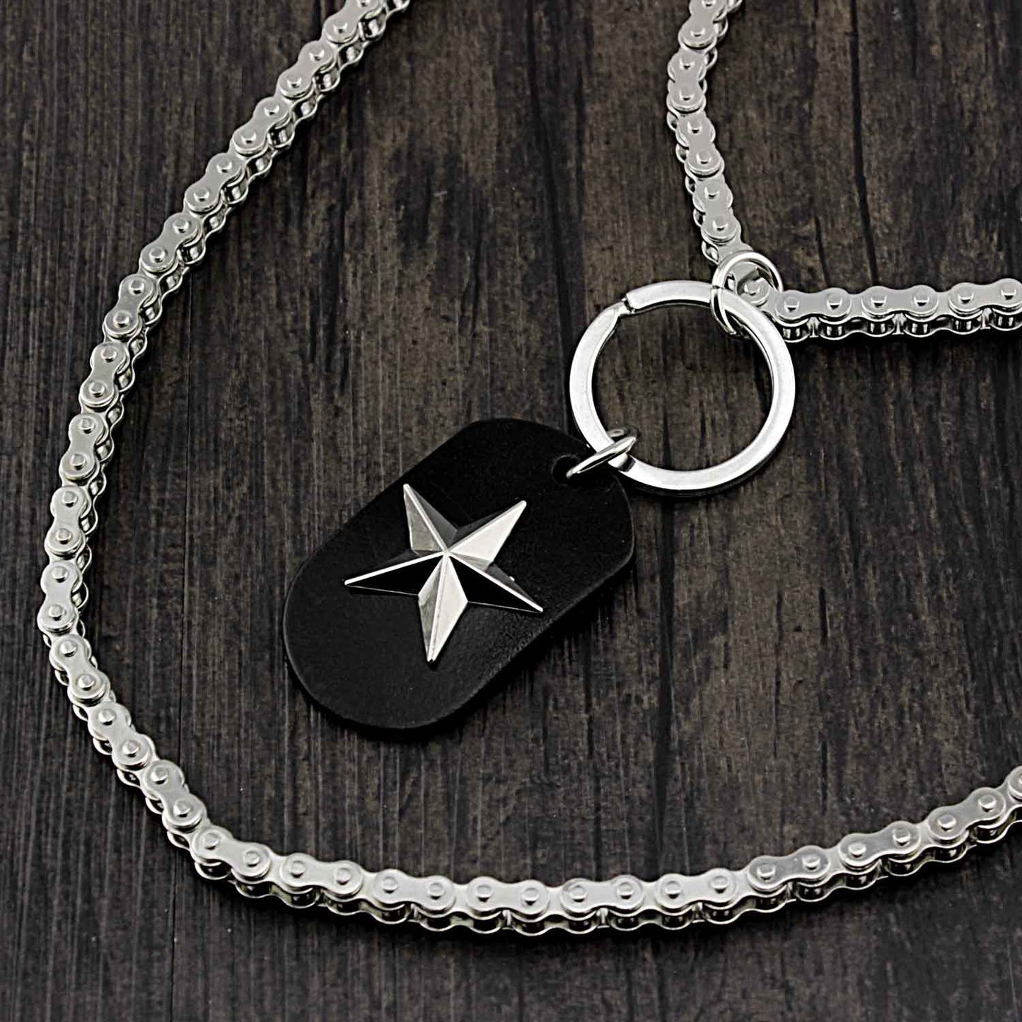 Mens Double Bike Wallet Chain Star Pants Chain Silver Biker Wallet Chain for Men