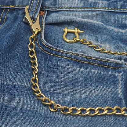 Badass Brass Wallet Chain 18'' Key Chain Gold Wallet Chain Pants Chain For Men