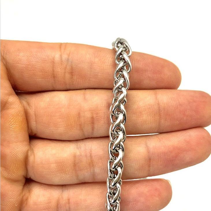 Silver 19'' Men Stainless Steel Rock Wallet Chain Biker Jeans Chain Jean Chain Key Chain for Men