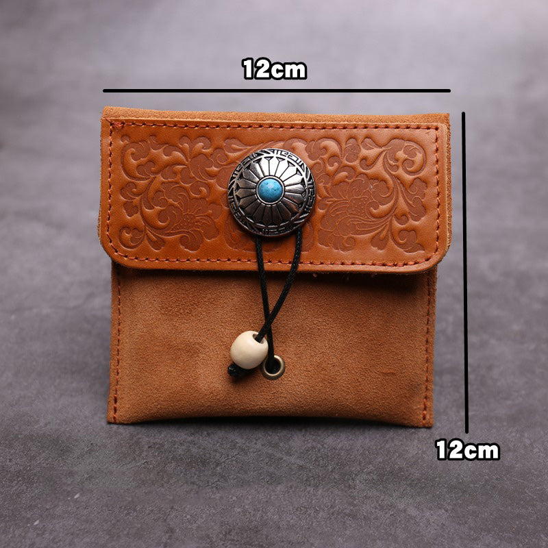 Renaissance Leather Pouch Celtic Viking Coin Pouch Medieval Steampunk SLim Wallet Purse For Men Women Larp Cosplay