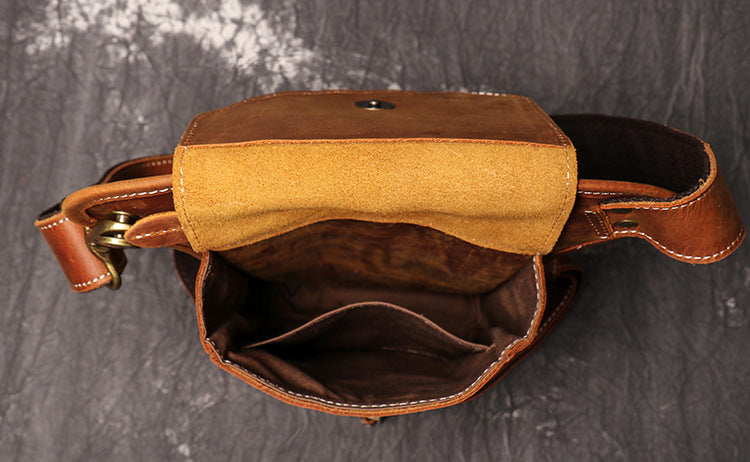 Mens Leather Thigh Bag Fanny Pack for Men Drop Leg Bag Brown Bum Bag Waist Bags