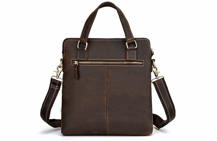 Vintage Leather Mens Briefcase Handbags 10inch Shoulder Bag Business Bag For Men