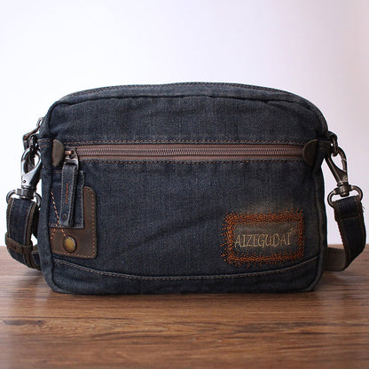 Blue Denim Mens Clutch bag Small Shoulder Bags Denim Small Messenger Bag For Men