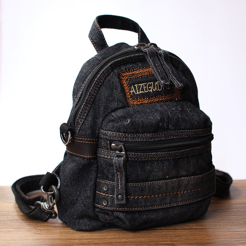 Denim Womens Backpack School Backpacks Vintage Denim Blue Backpacks For Women