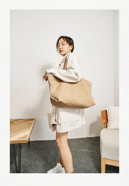 Simple Canvas Womens Mens Tote Bag Messenger Tote Shoulder Bags Canvas Tote Purse for Women