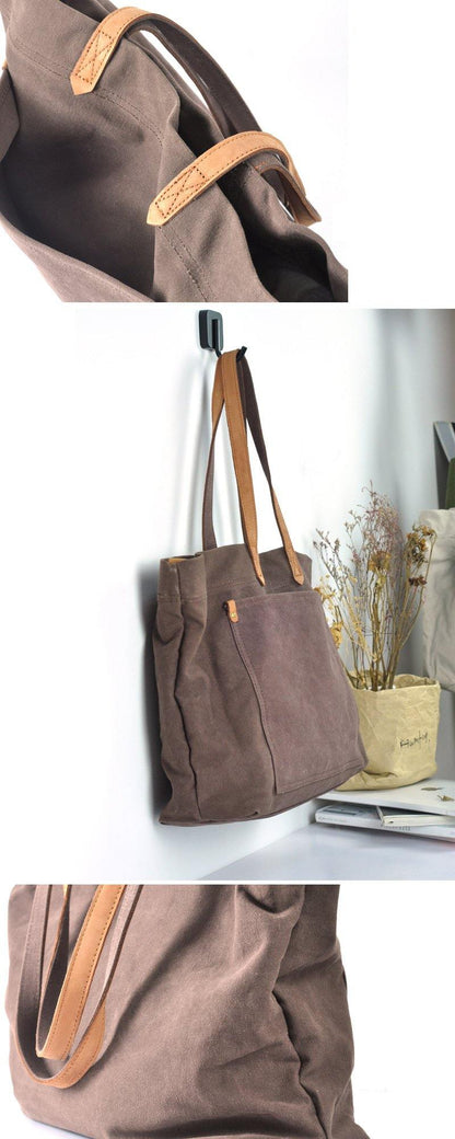 Simple Canvas Mens Womens Tote Shoulder Bags Messenger Handbag Camel Tote Side Bag For Men and Women