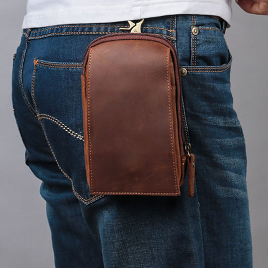 Leather Belt Pouch Mens Phone Holster Belt Bag Waist Bag For Men