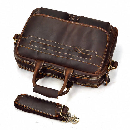 Vintage Leather Briefcase Handbag 14inch Laptop Bag Business Bag Shoulder Bags For Men