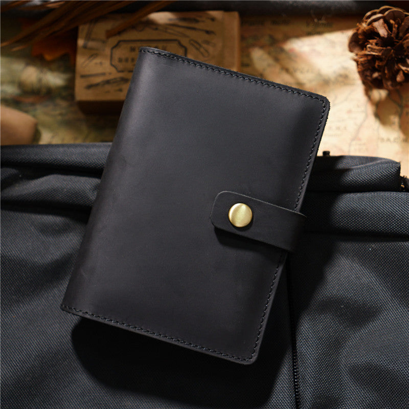 Slim Men's Leather Passport Wallet Compact Bifold Travel Wallet Ticket Wallet For Men