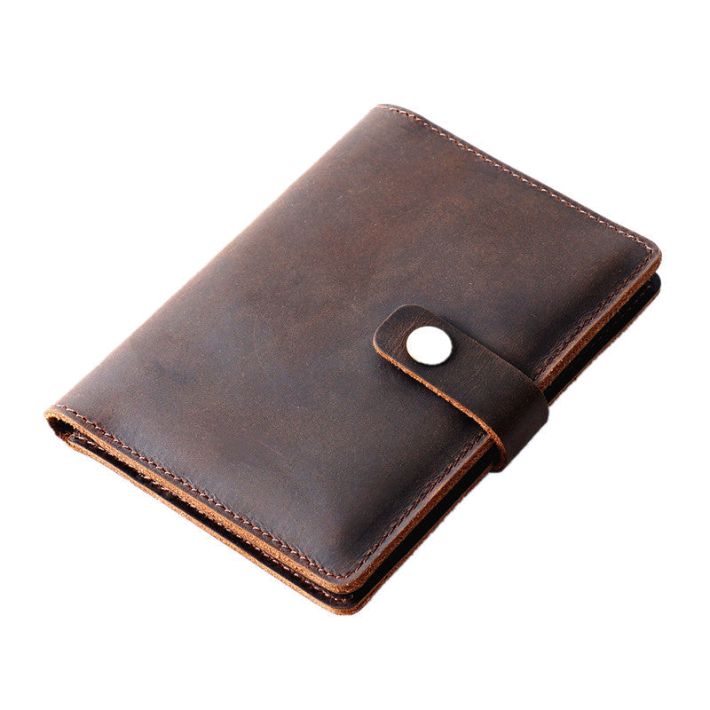 Slim Men's Leather Passport Wallet Compact Bifold Travel Wallet Ticket Wallet For Men