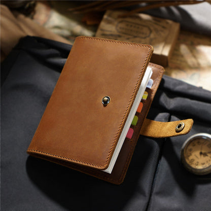 Slim Men's Leather Passport Wallet Compact Bifold Travel Wallet Ticket Wallet For Men