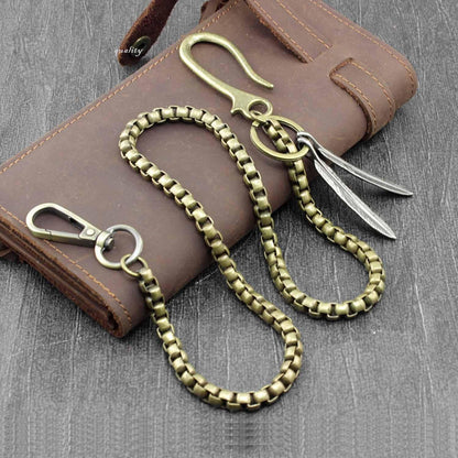 Solid Brass Hook Wallet Chain Cool Punk Rock Biker Trucker Wallet Chain Trucker Wallet Chain for Men