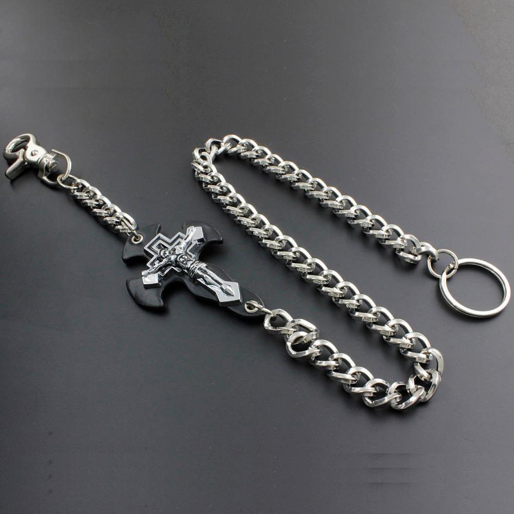 Solid Stainless Steel Cross Wallet Chain Cool Punk Rock Biker Trucker Wallet Chain Trucker Wallet Chain for Men