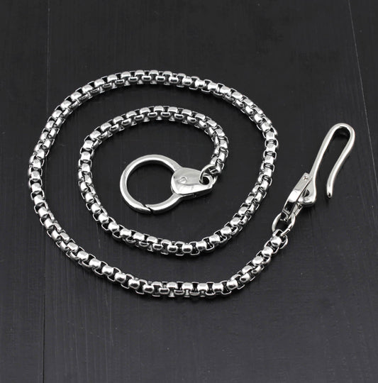 Cool Stainless Steel Mens Wallet Chain Silver Pants Chain Long Biker Wallet Chain For Men