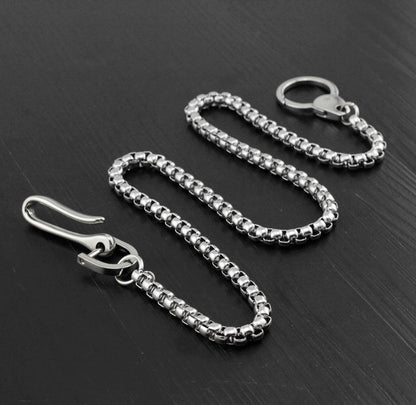 Cool Stainless Steel Mens Wallet Chain Silver Pants Chain Long Biker Wallet Chain For Men