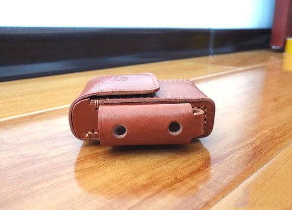 Cool Handmade Brown Leather Mens Cigarette Case with Lighter Holder Belt Loop for Men