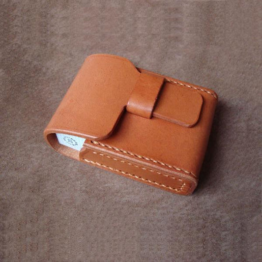 Cool Brown Leather Mens Cigarette Case Cigarette Holder Case for Men