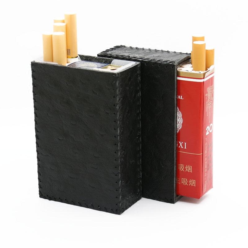 Handmade Black Leather Cigarette Holder Mens Cool Cigarette Holder Case for Men