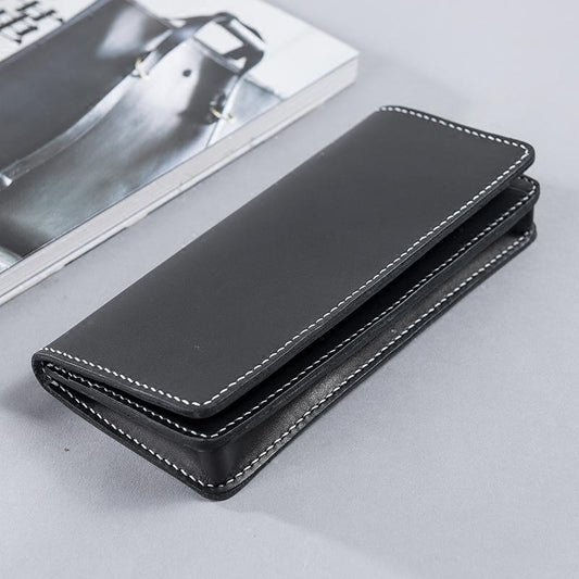 Handmade Leather Mens Travel Wallet Passport Leather Wallet Long Phone Wallets for Men