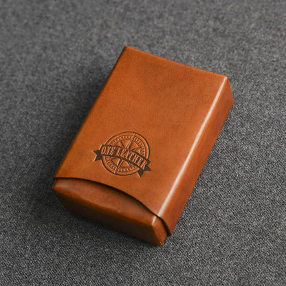 Handmade Brown Leather Mens 20pcs Cigarette Case Cool Custom Cigarette Case for Men