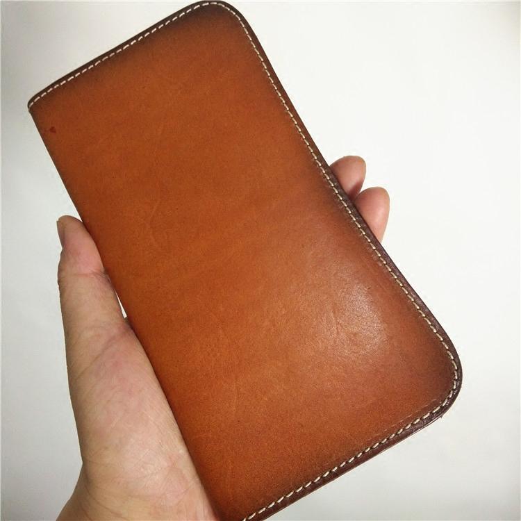 [On Sale] Handmade Vintage Mens Leather Long Wallets Cool Long Wallet for Men