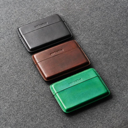 Handmade Green Leather Slim Mens 10pcs Cigarette Holder Case Cool Custom Cigarette Case for Men