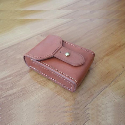 Cool Brown Handmade Leather Mens Cigarette Case Cigarette Holder Case with Belt Loop for Men