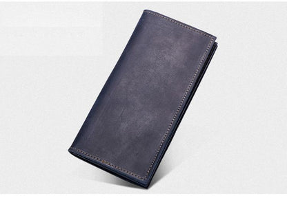 Handmade Leather Mens Clutch Wallet Cool Leather Wallet Long Phone Wallets for Men