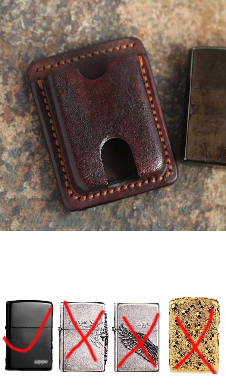 Cool Mens Leather Indian CIGARETTE HOLDER CASE WITH Zippo LIGHTER HOLDER FOR MEN