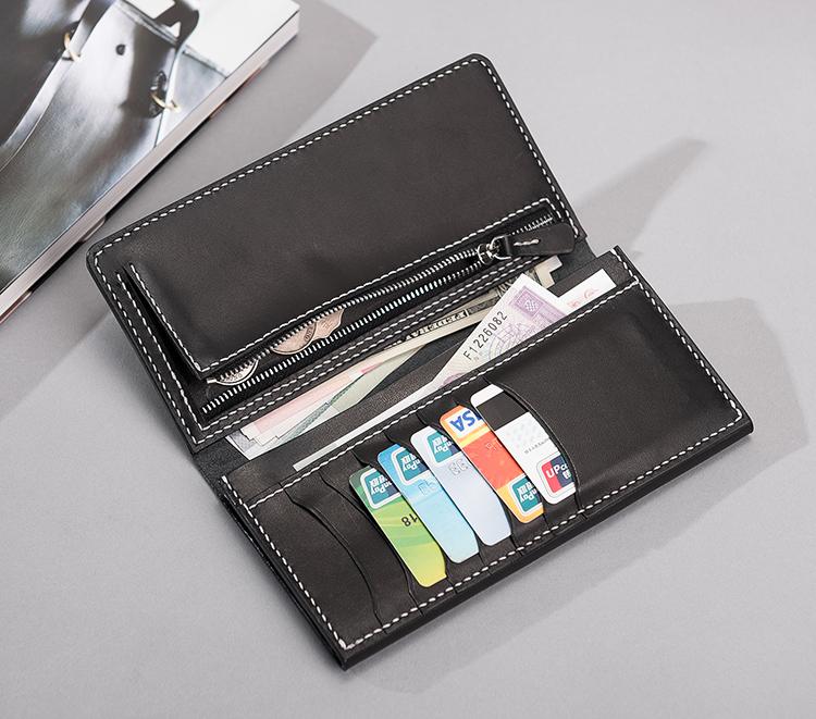 Handmade Leather Mens Clutch Wallet Cool Leather Wallet Long Phone Wallets for Men