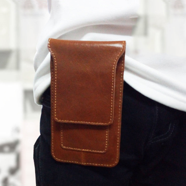 Slim Mens Leather Cell Phone Holsters SLim Phone Belt Pouch Waist Bag for Men