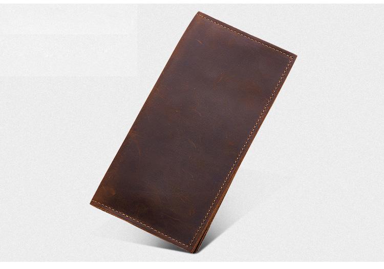 Handmade Leather Mens Clutch Wallet Cool Leather Wallet Long Phone Wallets for Men