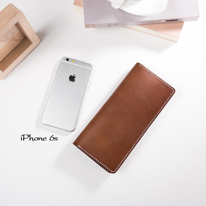 Handmade Leather Mens Clutch Wallet Cool Leather Wallet Long Phone Wallets for Men