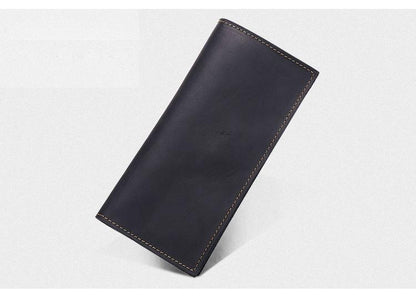 Handmade Leather Mens Clutch Wallet Cool Leather Wallet Long Phone Wallets for Men