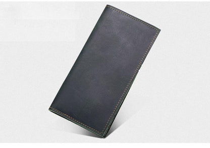 Handmade Leather Mens Clutch Wallet Cool Leather Wallet Long Phone Wallets for Men