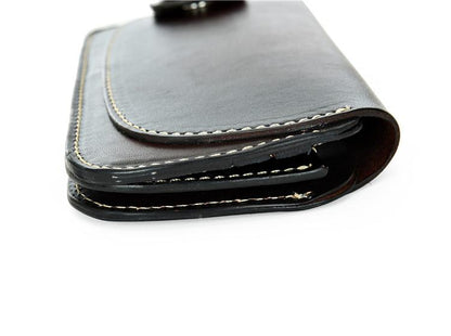 [On Sale] Handmade Mens Leather Biker Chain Wallet Cool Long Biker Wallet with Chain