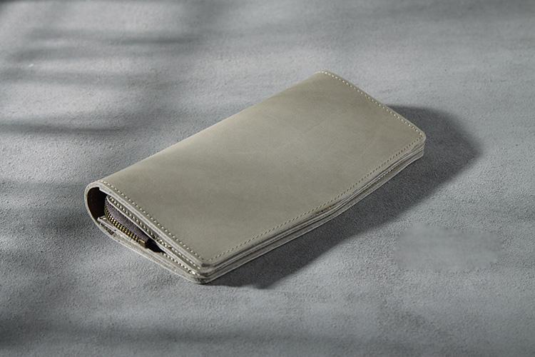 Handmade Leather Mens Clutch Wallet Cool Leather Wallet Long Phone Wallets for Men