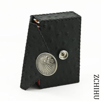 Cool Handmade Leather Mens Black Indian Cigarette Holder Case for Men