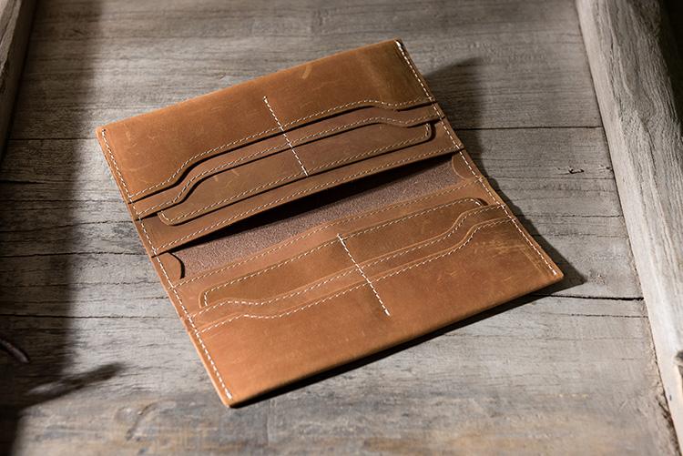 Handmade Leather Mens Clutch Wallet Cool Leather Wallet Long Phone Wallets for Men