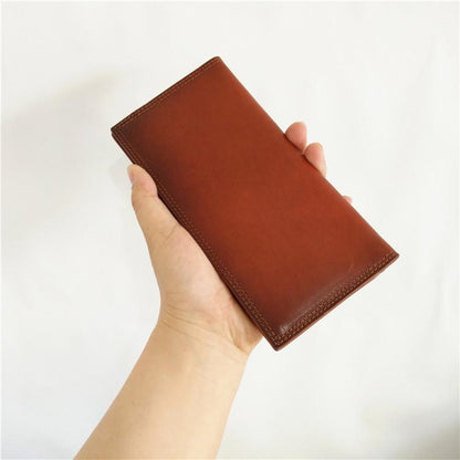 [On Sale] Handmade Vintage Mens Leather Long Wallets Cool Long Wallet for Men