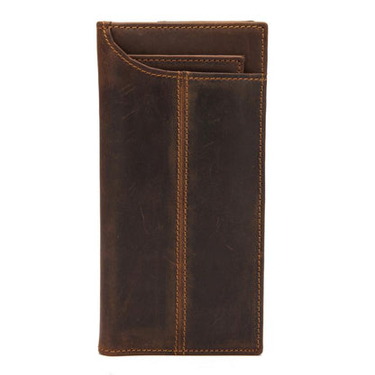 Vintage Mens Leather Long Wallet Cool Bifold Long Wallet Clutch For Men