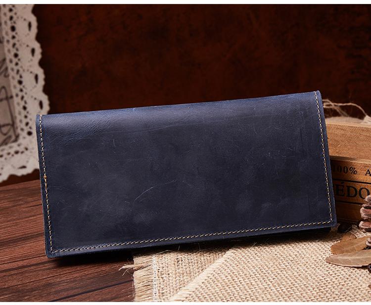 Handmade Leather Mens Clutch Wallet Cool Leather Wallet Long Phone Wallets for Men