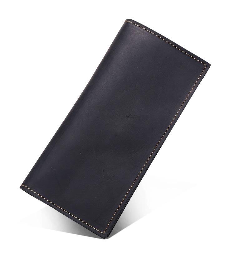 Handmade Leather Mens Clutch Wallet Cool Leather Wallet Long Phone Wallets for Men