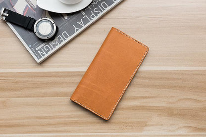 Handmade Leather Mens Clutch Wallet Cool Leather Wallet Long Phone Wallets for Men Women