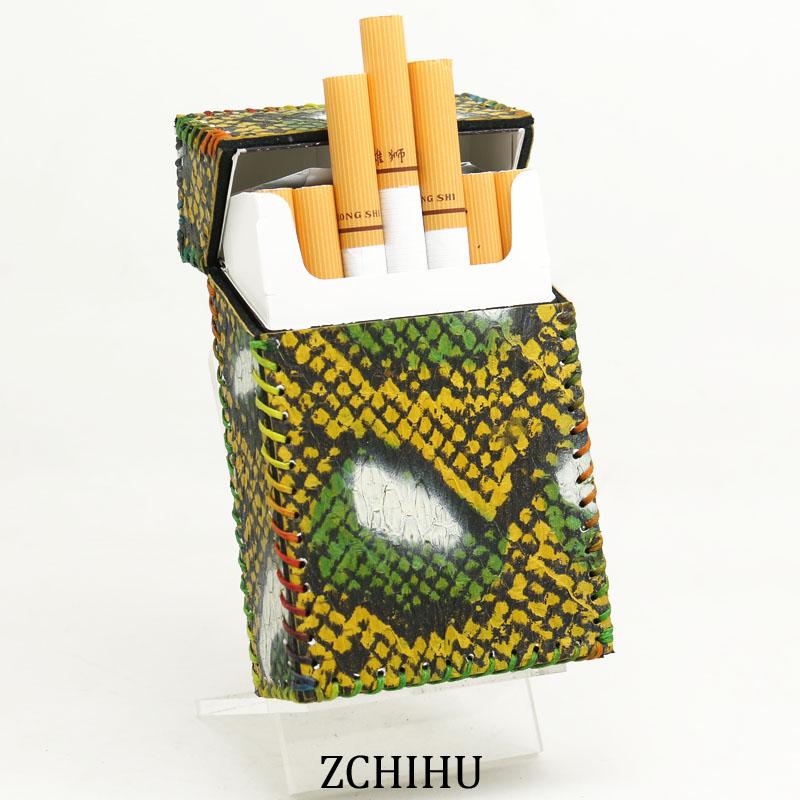 Cool Snake Leather Mens Cigarette Holder Case Handmade Cigarette Holder for Men