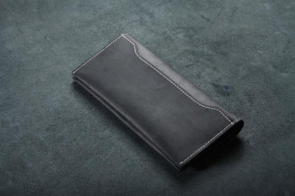 Handmade Leather Mens Clutch Wallet Cool Leather Wallet Long Phone Wallets for Men